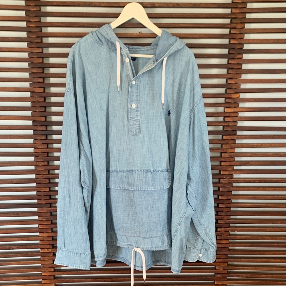 Ralph Lauren Light Blue Denim Hooded Pullover